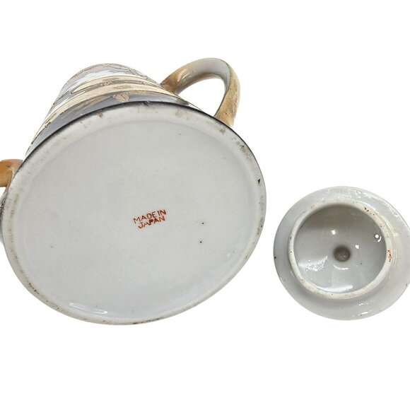 Antique Japanese Porcelain Teapot With Hand-Painted Bamboo & Flower Motif JE326 - Picture 9 of 9